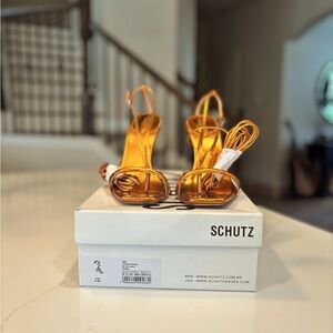 SCHUTZ Gold High Heels. Size 9.5